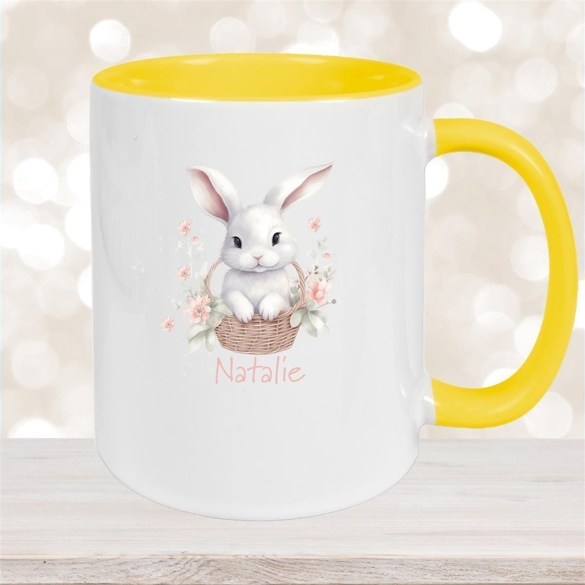 Tasse Hase 1 Wunschnamen Keramik personalisiert versch. Farben