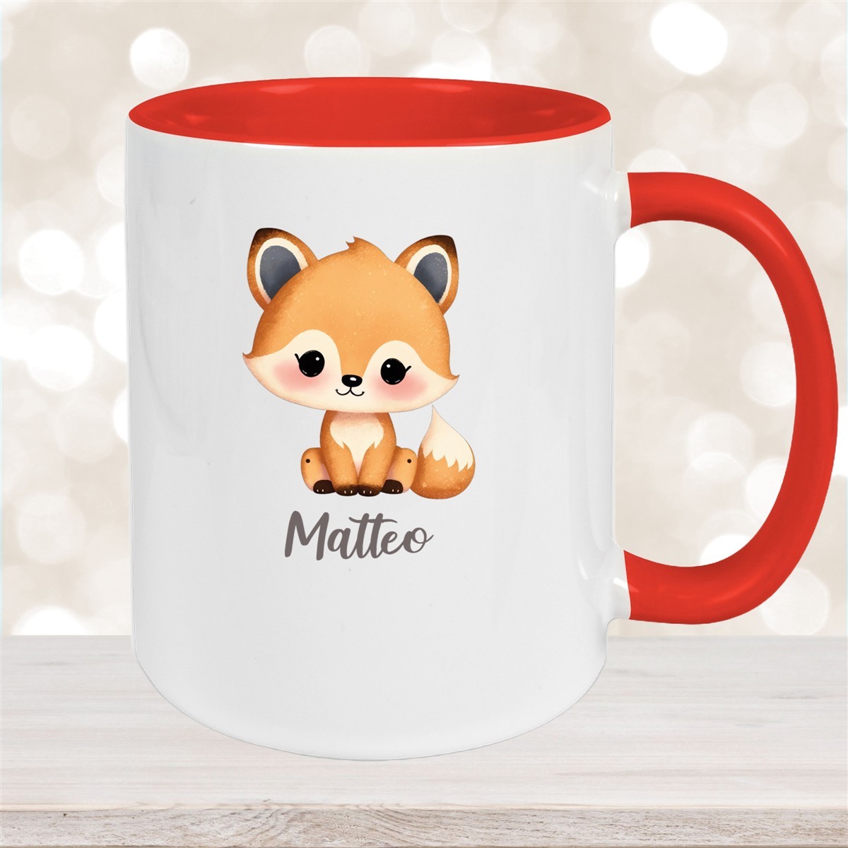 Tasse Wunschname Fuchs #1 Keramik Kinderbecher