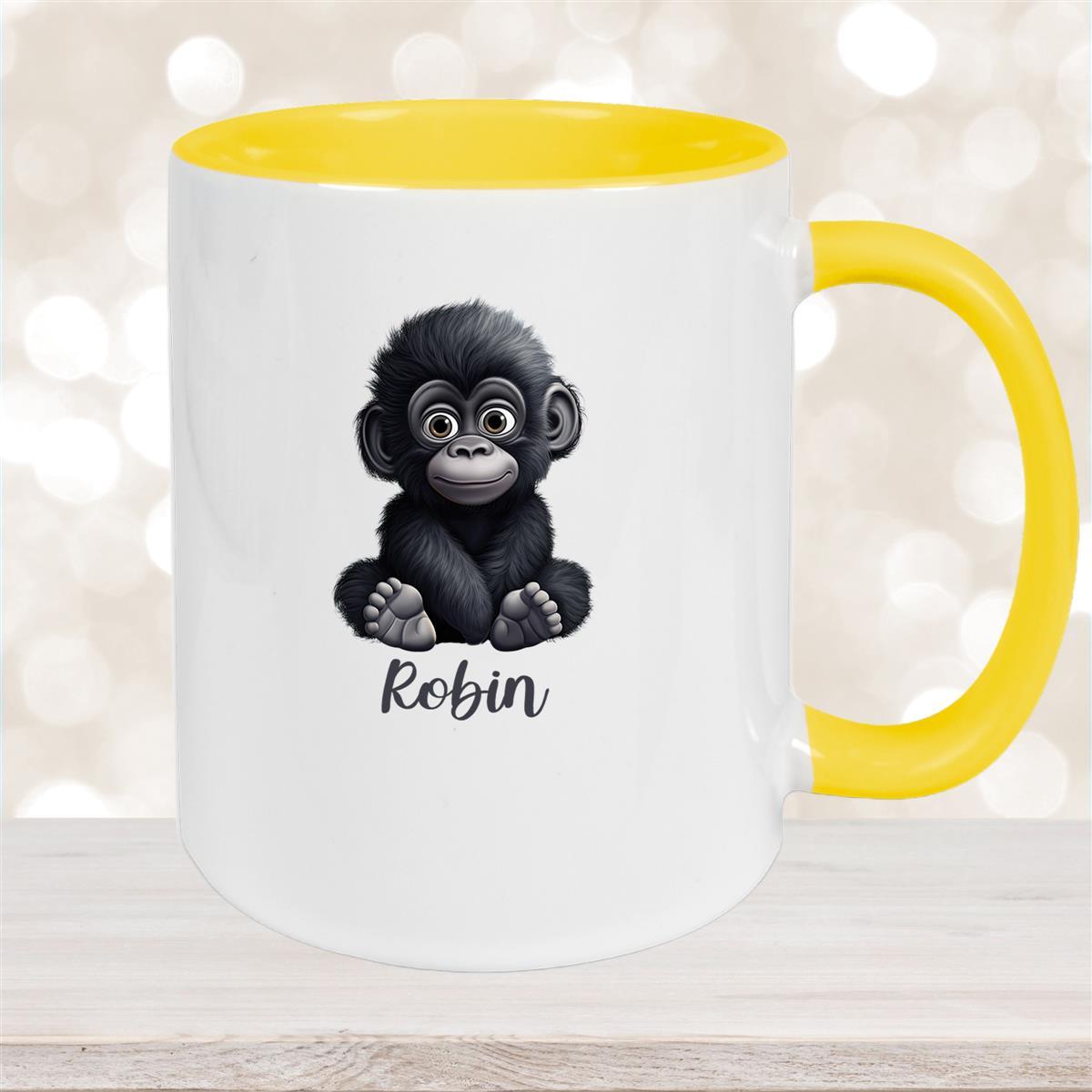 Tasse Wunschname Gorilla #1 Keramik Kinderbecher versch. Farben