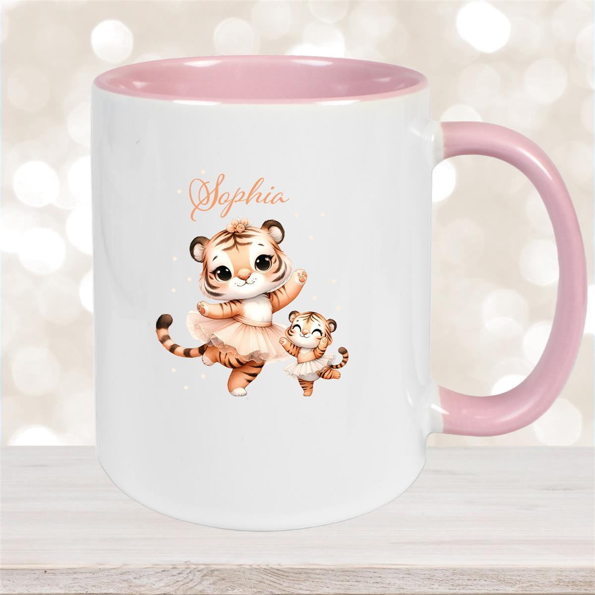 Tasse Wunschname Tiger #2 Keramik Kinderbecher versch. Farben