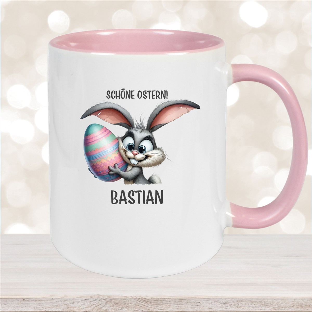 Tasse Ostern - Hase #5 Wunschnamen Keramik personalisiert versch. Farben