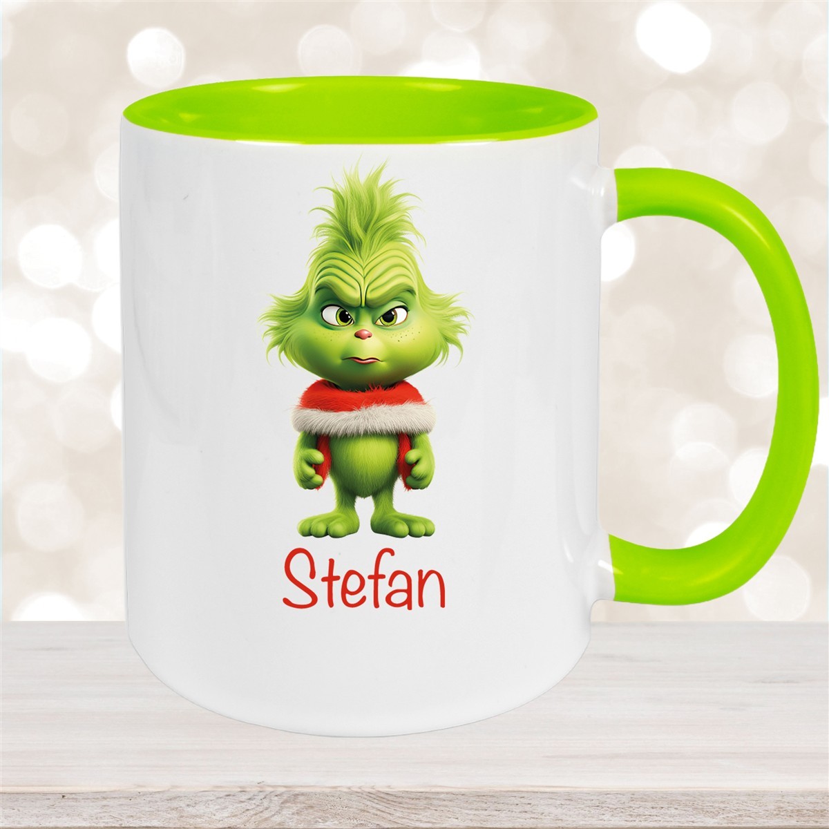 Tasse Wunschname Weihnachten Grinch #1 Keramik Kinderbecher Grün