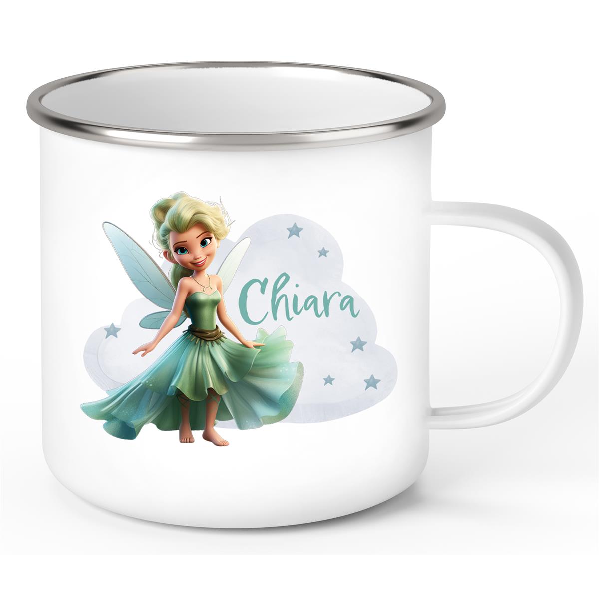 Tasse Fee 5 Wunschname Emaille Kinderbecher personalisiert