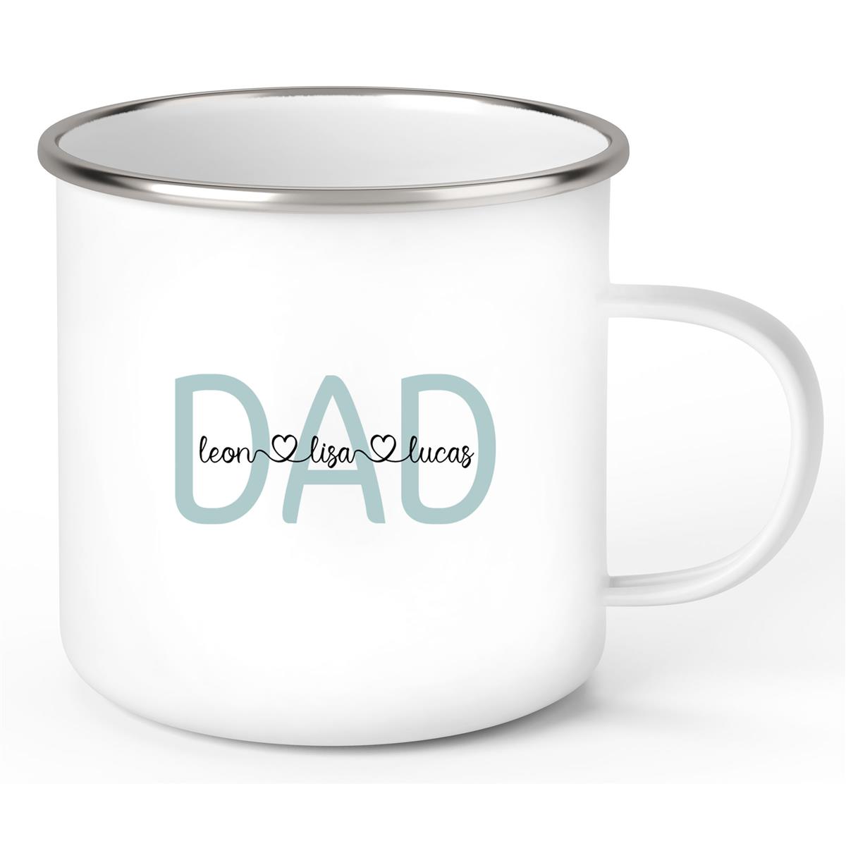 Tasse Vatertag 2 Wunschnamen Emaille Personalisiert