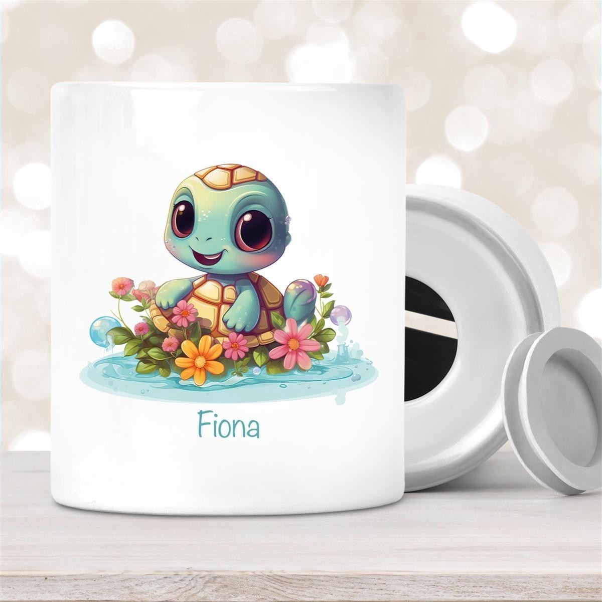 Spardose mit Wunschname Schildkröte #2 personalisiert