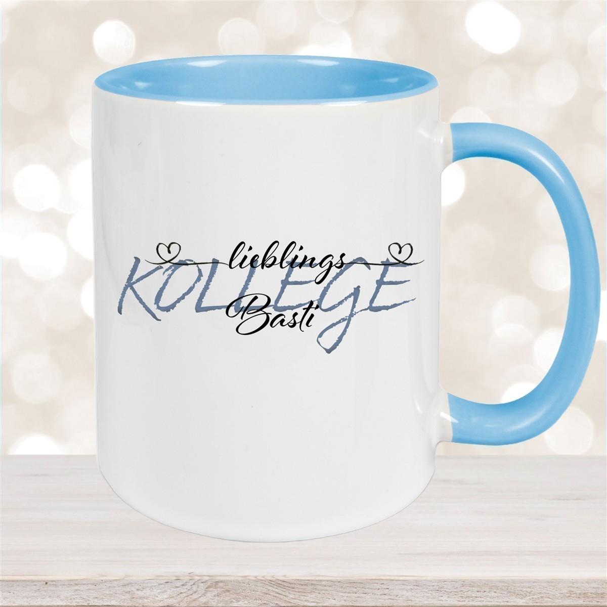 Tasse Wunschname Lieblings-Kollege 2 personalisiert Keramik Becher versch. Farben