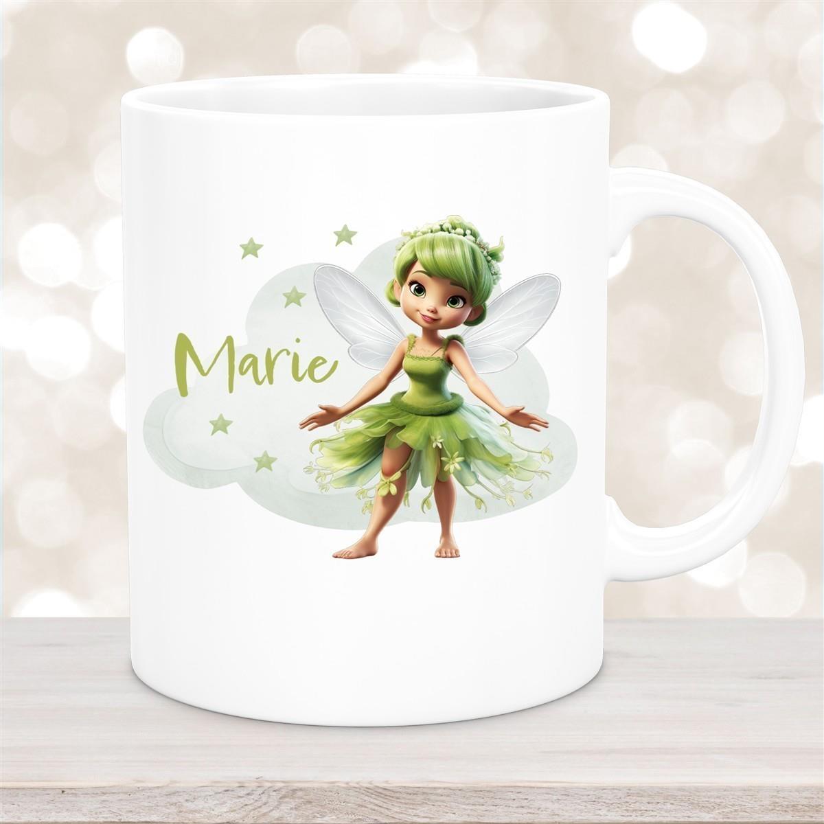 Tasse Fee 3 Wunschname Keramik Kinderbecher personalisiert versch. Farben