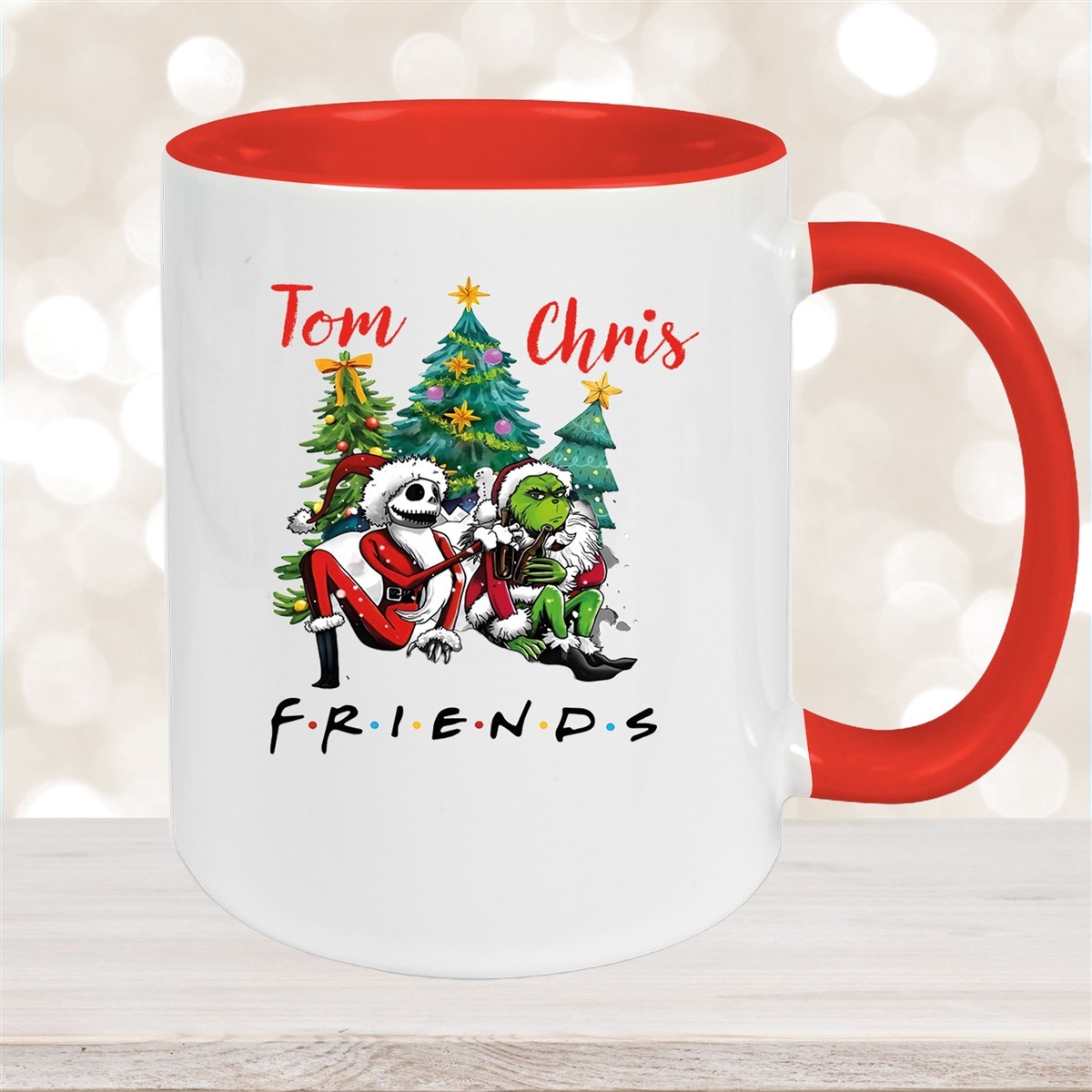 Tasse Wunschname Weihnachten Grinch Jack #6 Keramik Becher Rot