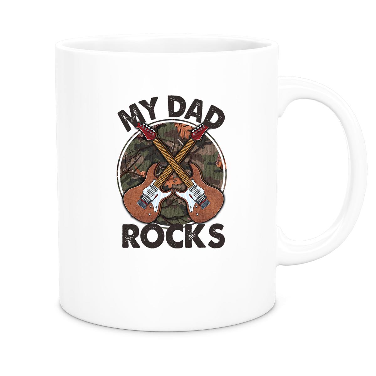 Tasse Vatertag 3 "MY DAD ROCKS" Keramik versch. Farben