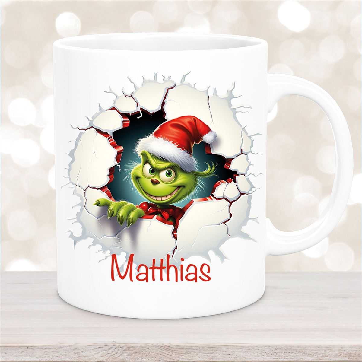 Tasse Wunschname Weihnachten Grinch #8 Keramik Kinderbecher versch. Farben