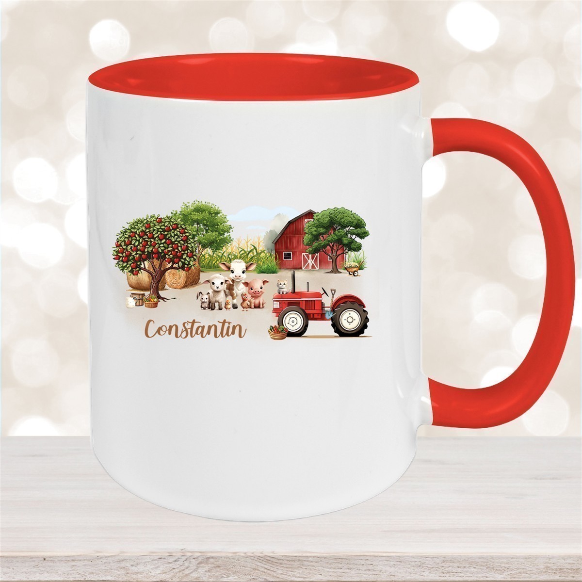 Tasse Wunschname Bauernhof #1 Keramik Kinderbecher personalisiert versch. Farben