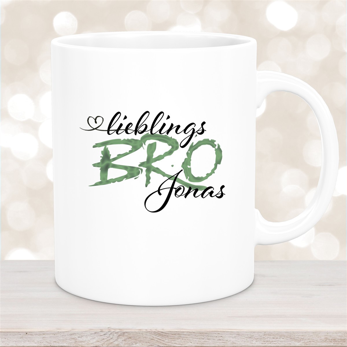 Tasse Wunschname Lieblings-BRO #2 personalisiert Keramik Becher Weiß