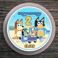 Tortenaufleger Geburtstag Bluey #2 Name & Zahl (20cm) Fondant Papier
