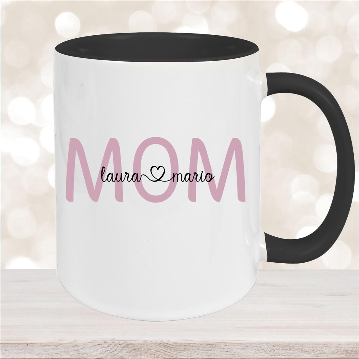 Tasse Muttertag 2 Wunschnamen Keramik Personalisiert versch. Farben