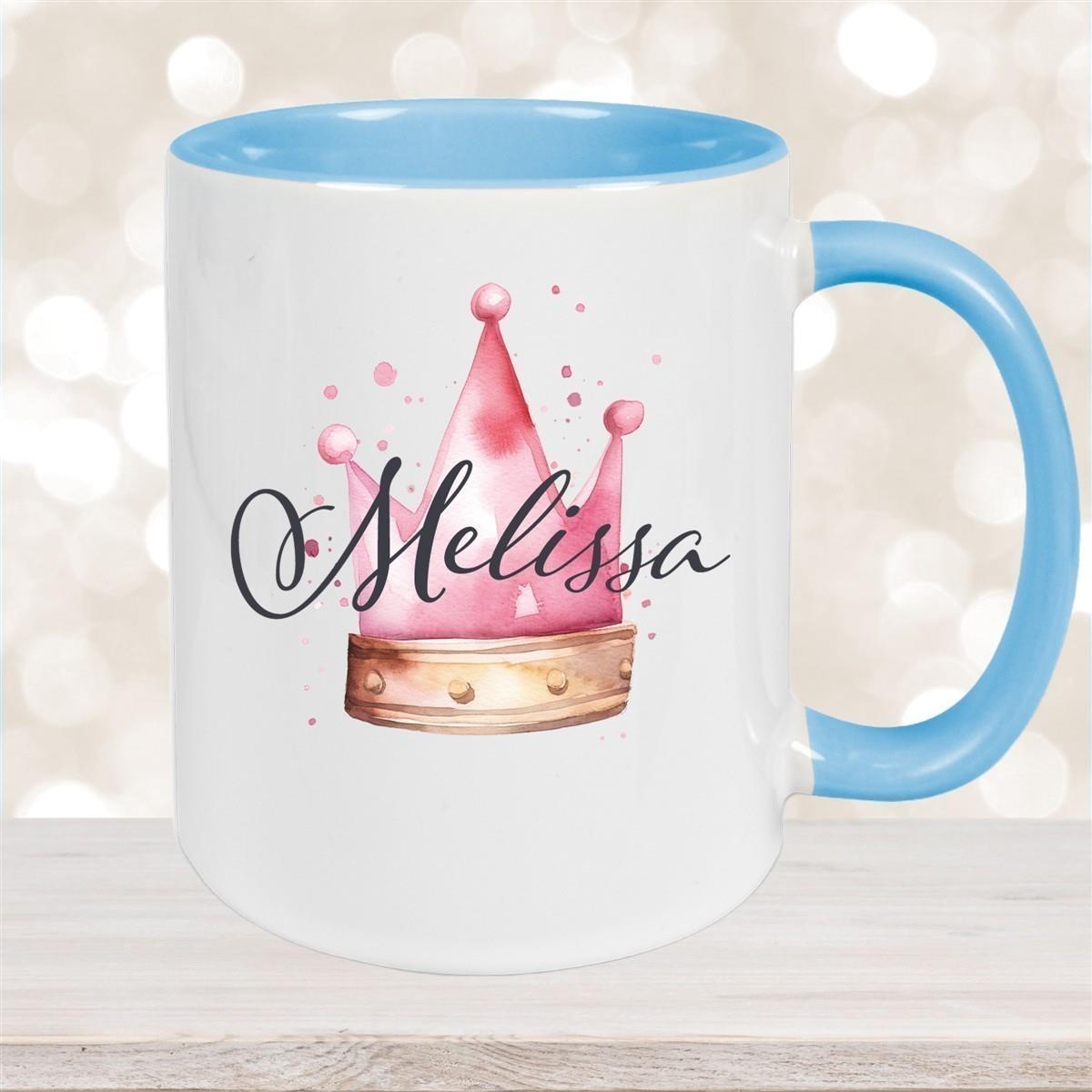 Tasse Krone 1 Wunschname Keramik Kinderbecher personalisiert versch. Farben