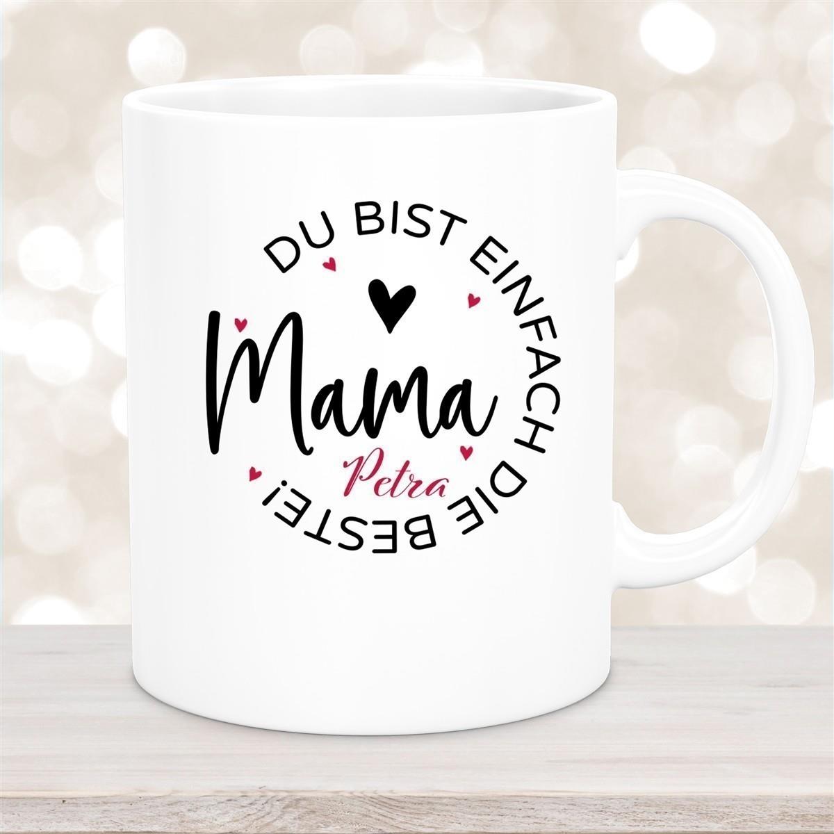 Tasse Muttertag 13 Wunschnamen Keramik Personalisiert versch. Farben