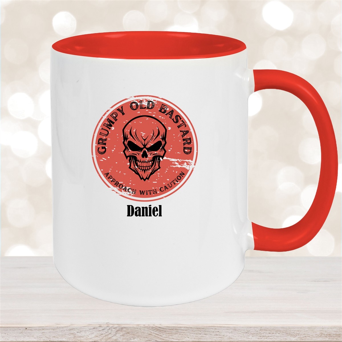 Tasse Wunschname Grumpy Old Bastard Keramik Rot