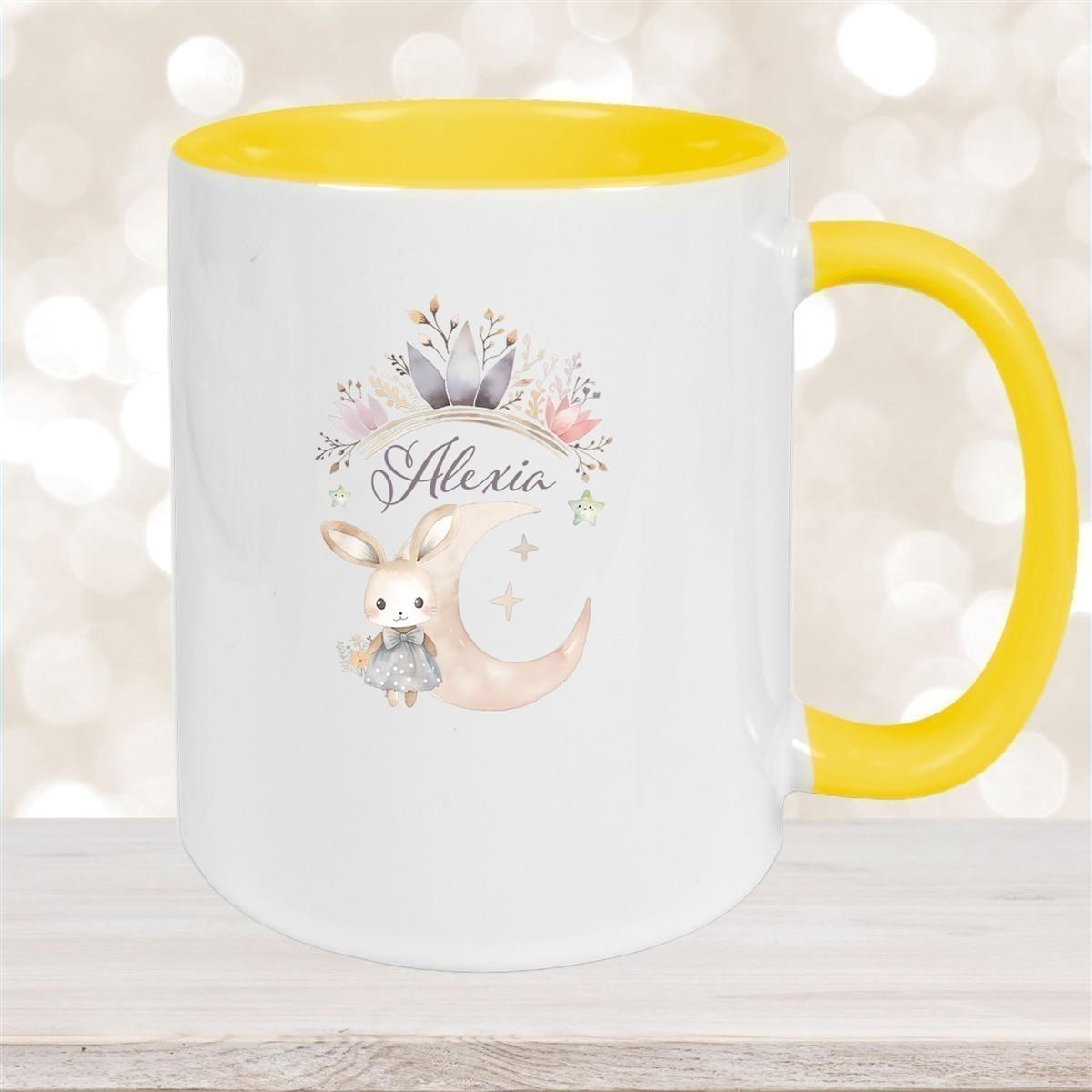 Tasse Hase Wunschname Keramik Kinderbecher Personalisiert versch. Farben