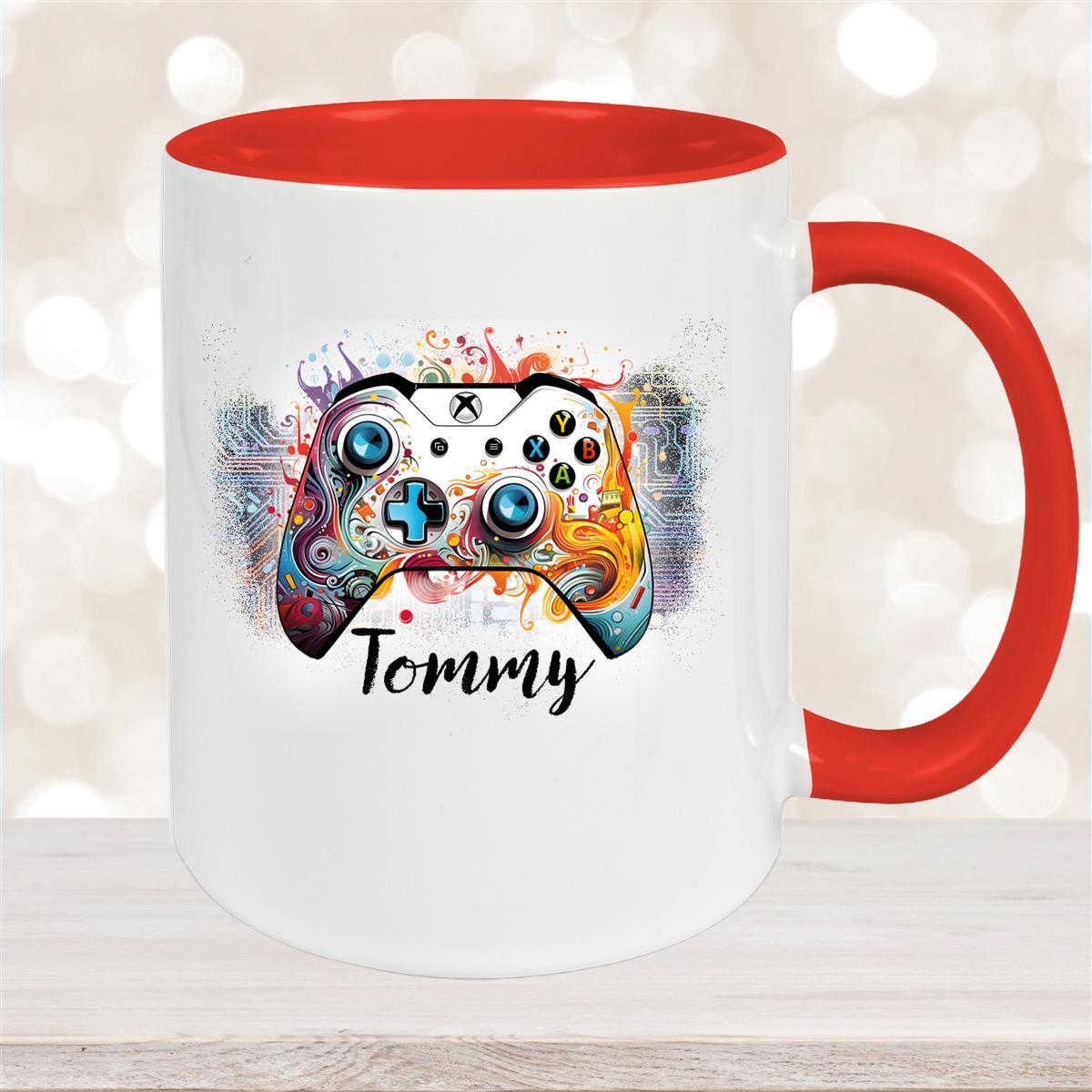 Tasse Gamer #2 Wunschname Kinderbecher personalisiert Keramik Rot