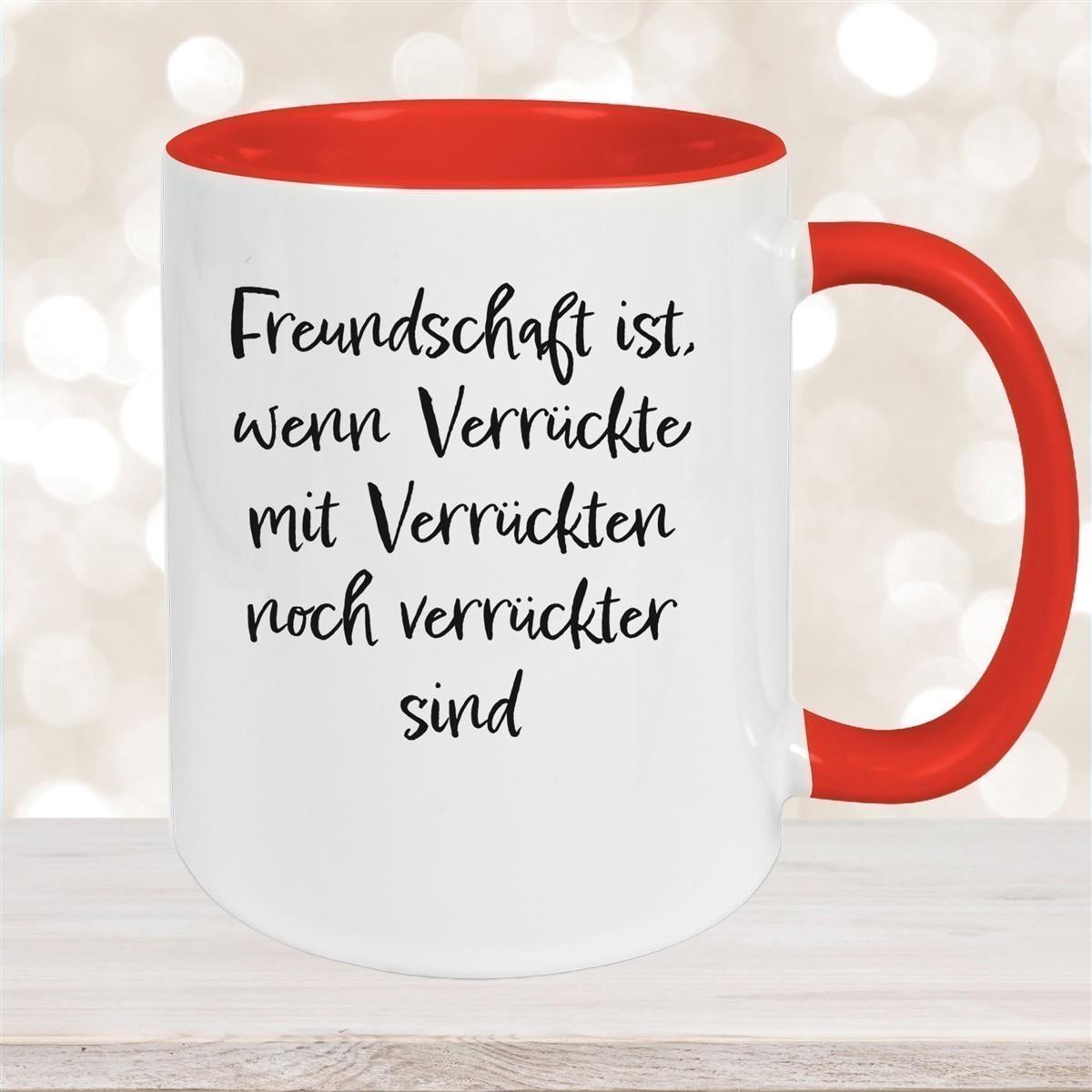 Tasse Freundschaft Liebe Sprüche 1 Keramik versch. Farben
