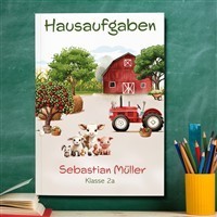 Hausaufgabenheft Bauernhof #1  DIN A5 - 48 Blatt mit Name und Klasse