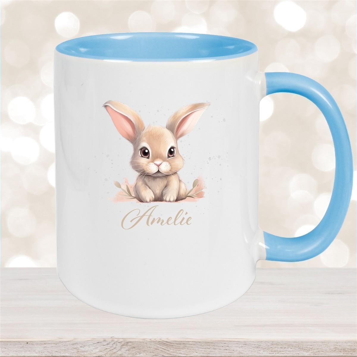 Tasse Ostern - Hase 7 Wunschnamen Keramik personalisiert versch. Farben