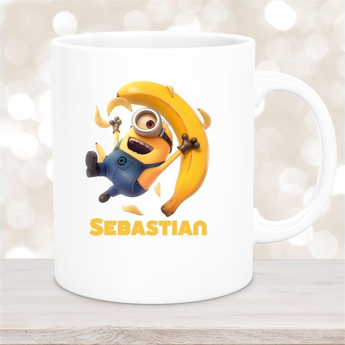 Tasse Minions Kinder Minion 2 Banana Wunschname Keramik Kinderbecher personalisiert versch. Farben