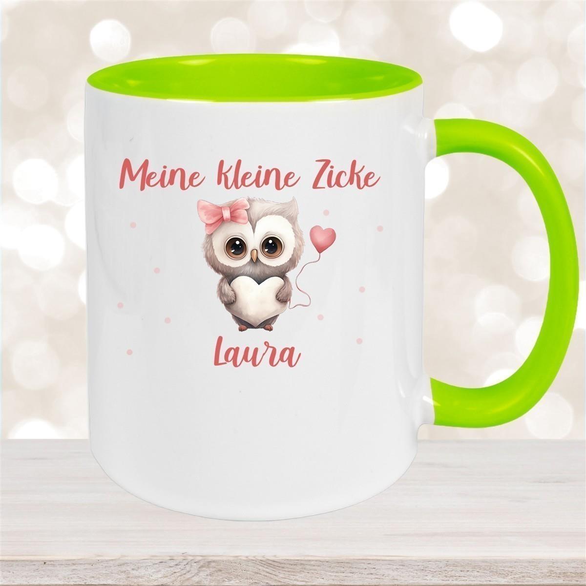 Tasse Liebe - Eule Valentinstag Wunschnamen Keramik personalisiert versch. Farben