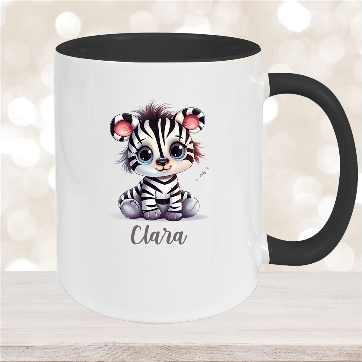 Tasse Wunschname Zebra #2 Keramik Kinderbecher versch. Farben