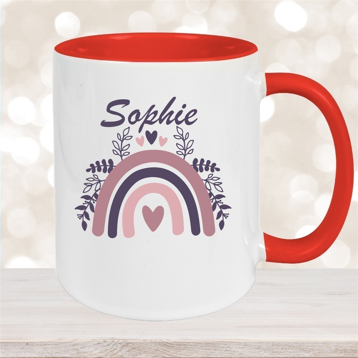 Tasse Regenbogen #8 Wunschname Keramik Kinderbecher versch. Farben