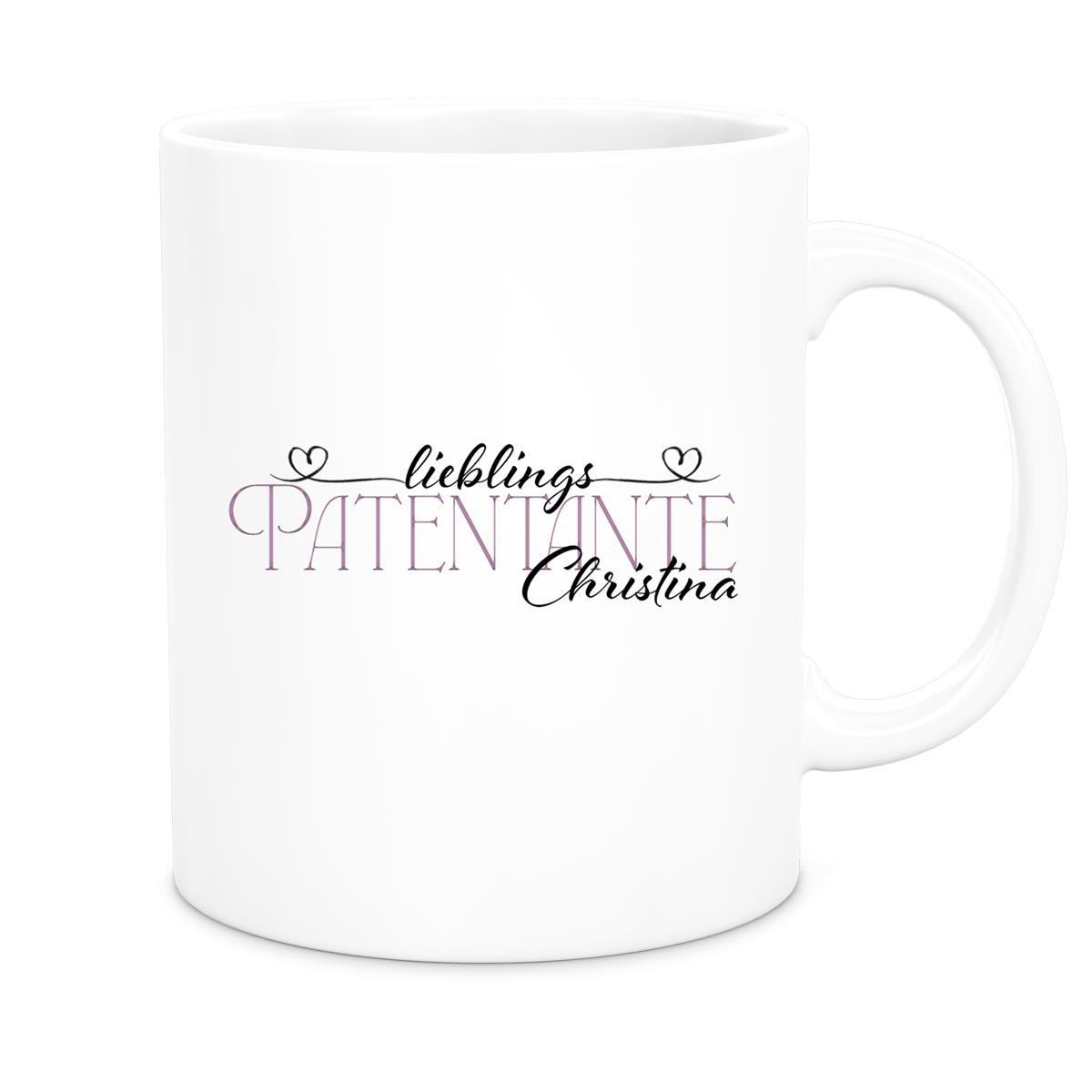 Tasse Wunschname Lieblings-Patentante 1 personalisiert Keramik Becher versch. Farben