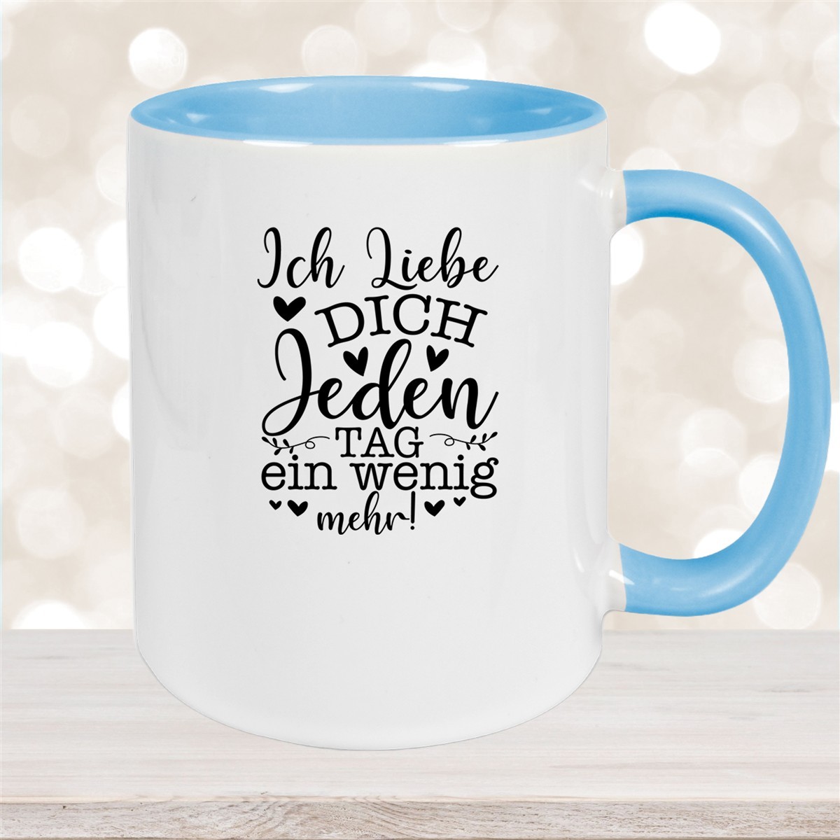 Tasse Spruch Valentinstag #17 Keramik versch. Farben Hellblau