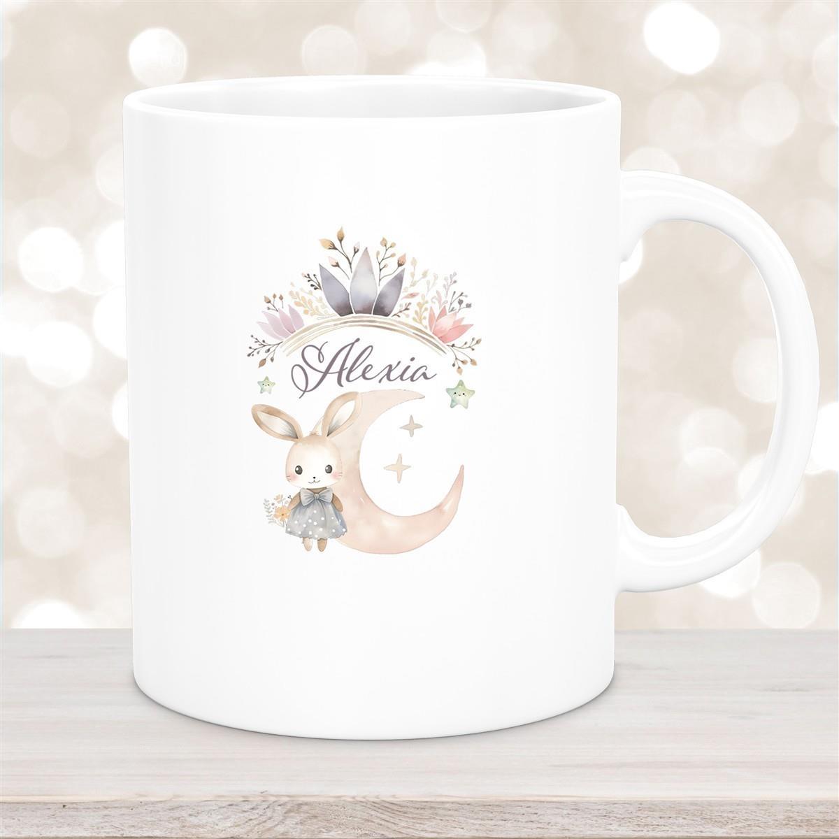 Tasse Hase Wunschname Keramik Kinderbecher Personalisiert versch. Farben