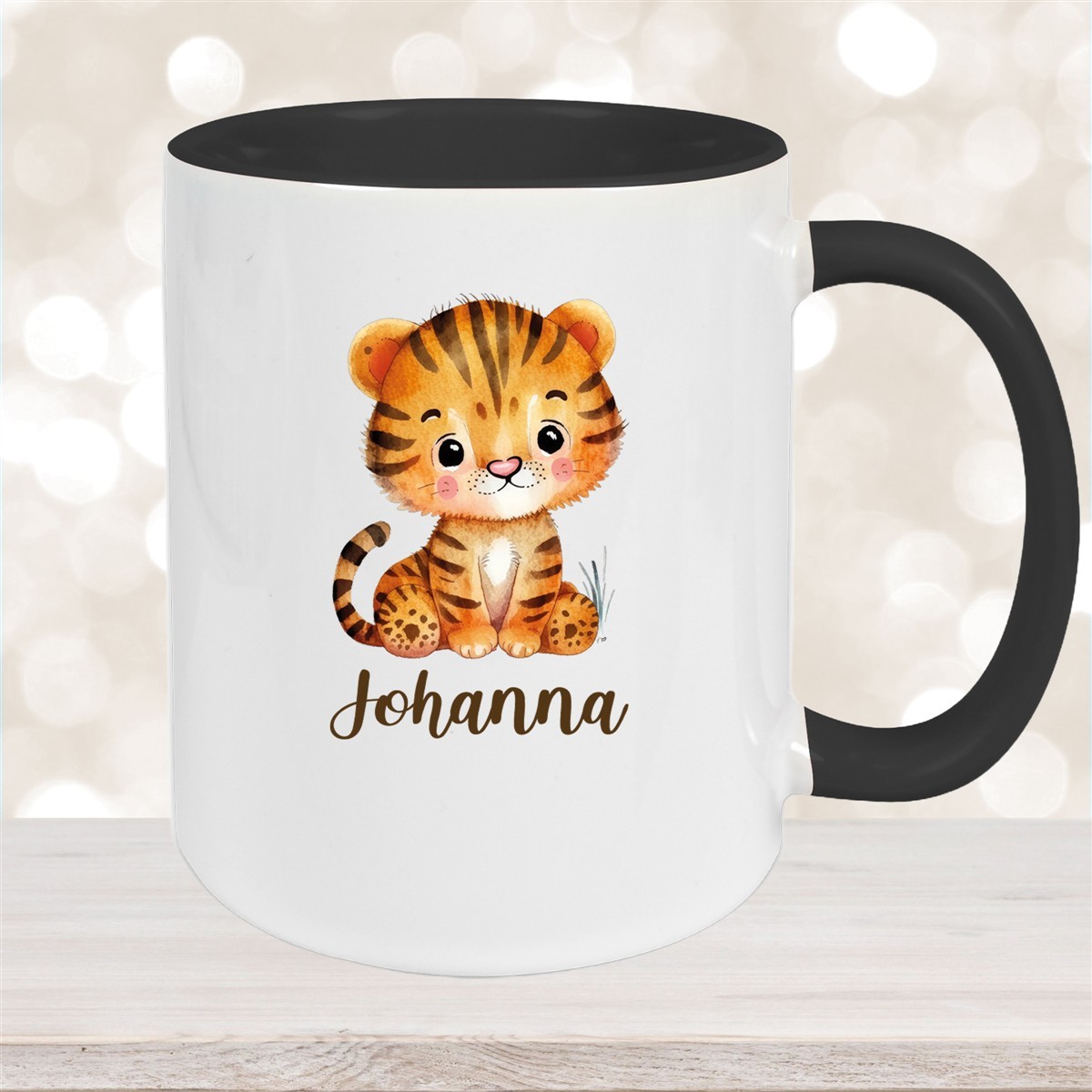 Tasse Wunschname Tiger #1 Keramik Kinderbecher versch. Farben