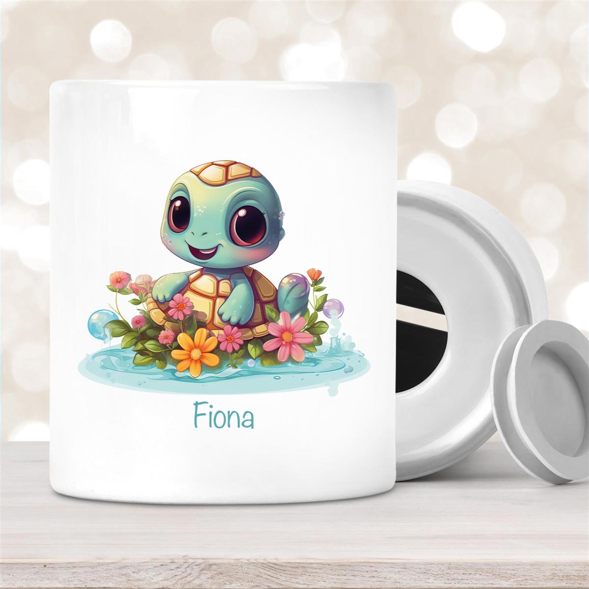 Spardose mit Wunschname Schildkröte #2 personalisiert