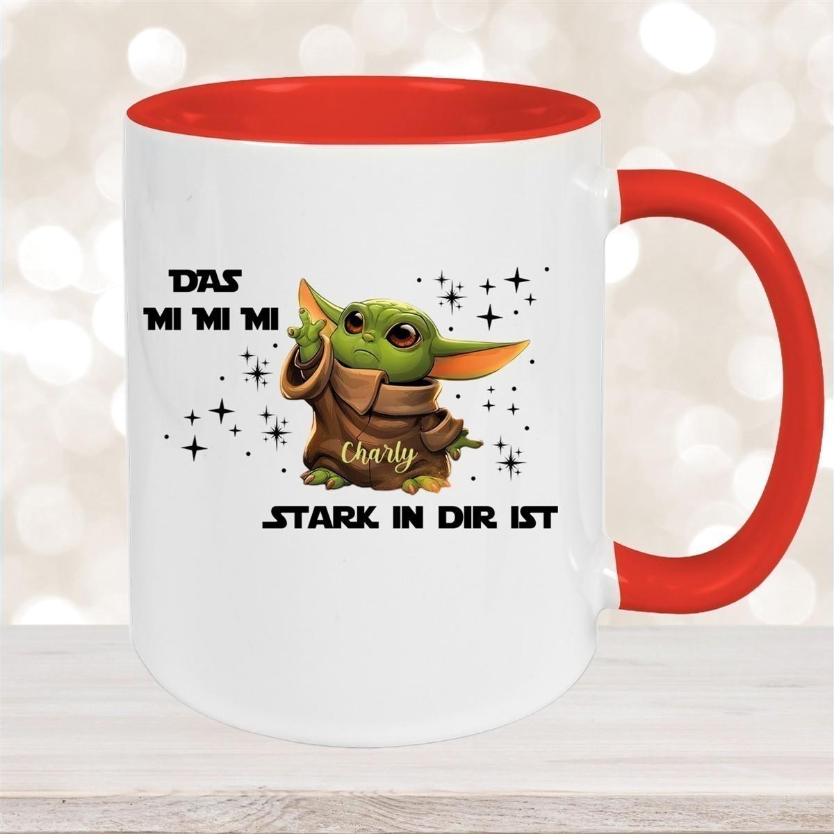Tasse Wunschname Baby-Yoda 1 Keramik Kinderbecher personalisiert versch. Farben