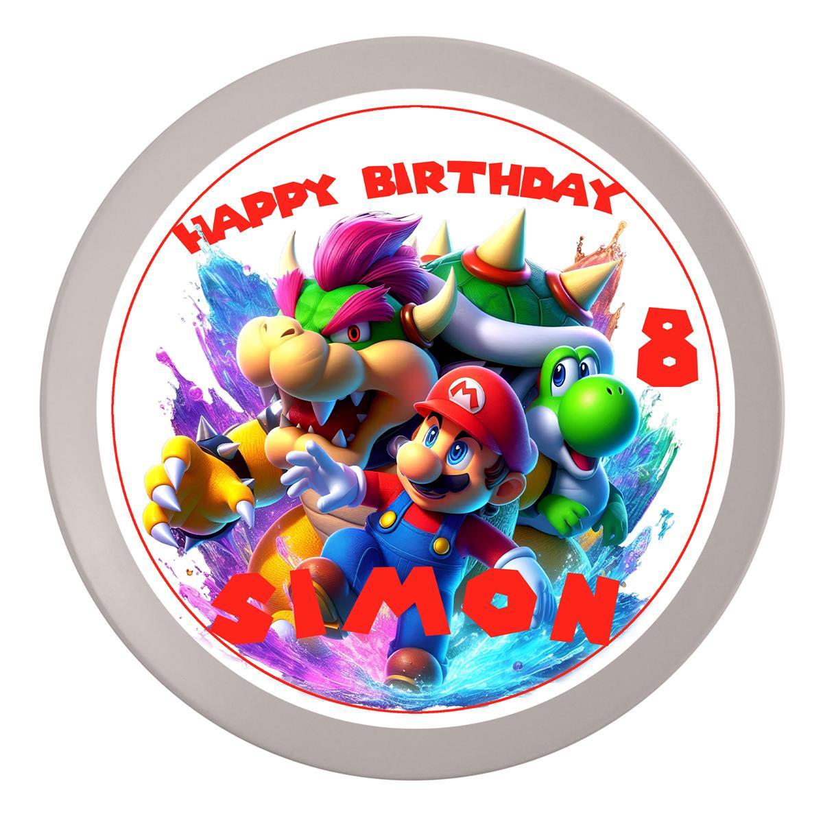 Tortenaufleger Geburtstag Super-Mario 1 – Magische Kuchendekoration für Kindergeburtstage