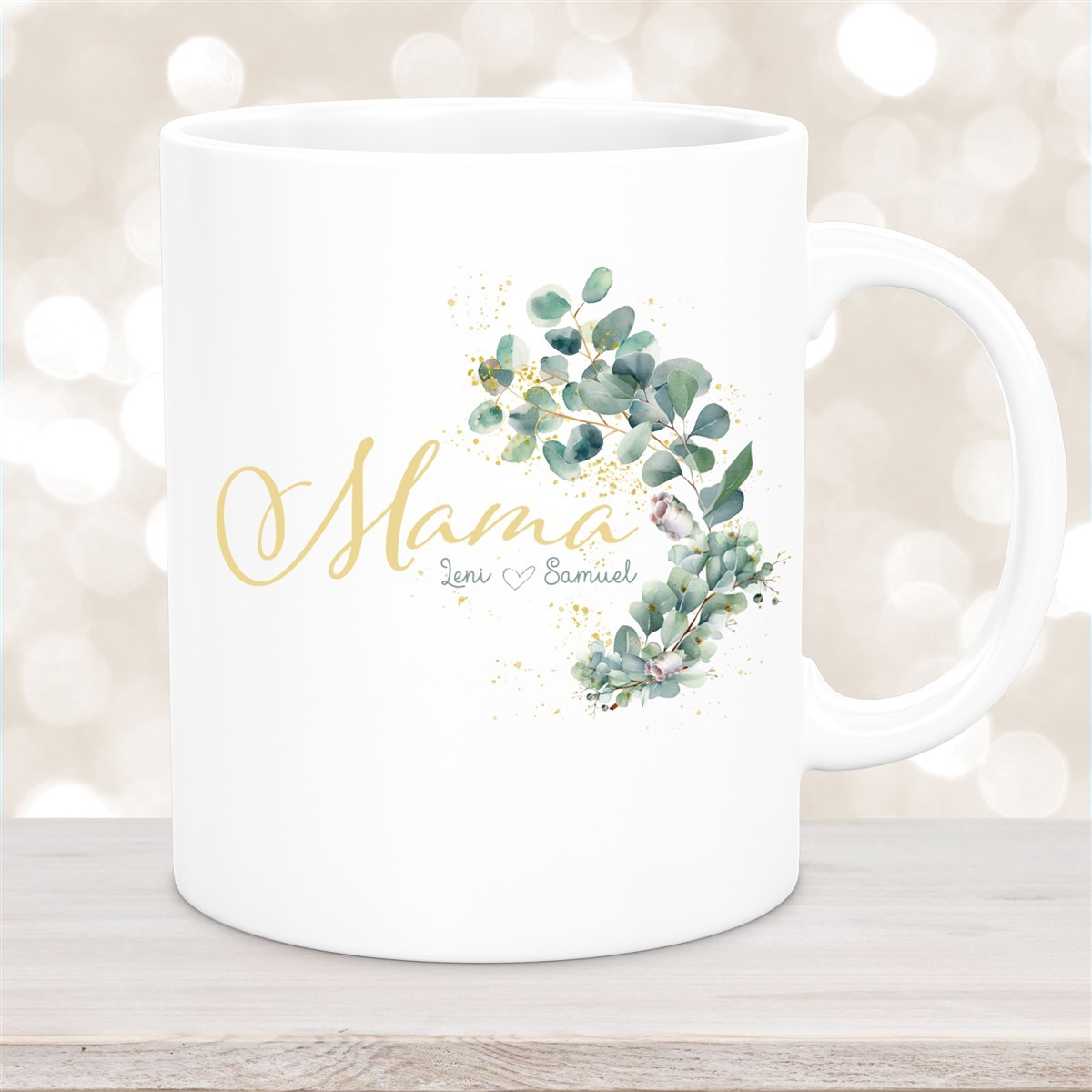 Tasse Muttertag #8 Wunschnamen Keramik Personalisiert Weiß