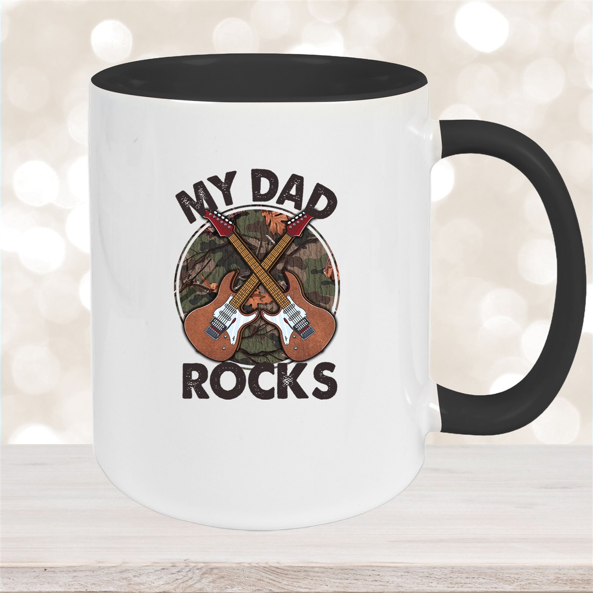 Tasse Vatertag #3 "MY DAD ROCKS" Keramik Schwarz
