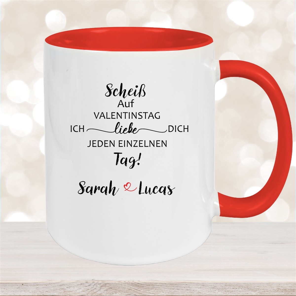 Tasse Spruch Valentinstag #23 Personalisiert Keramik versch. Farben Rot
