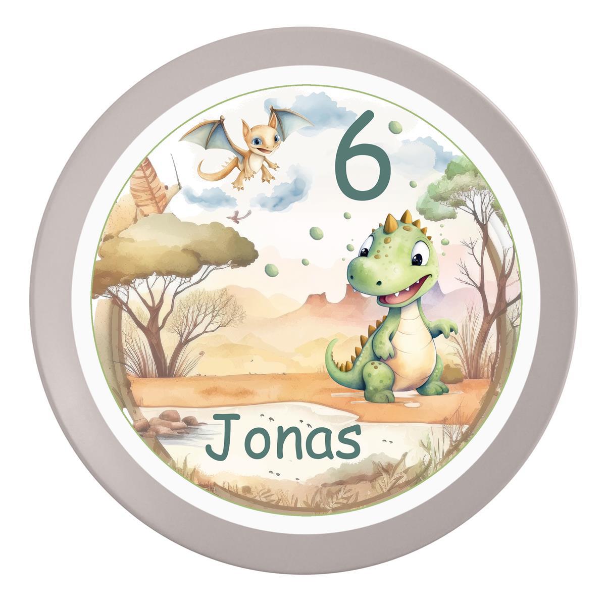 Tortenaufleger Geburtstag Dino 2 Name & Zahl (20cm)