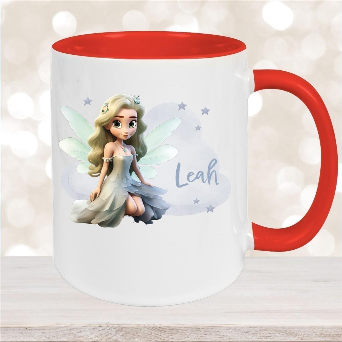 Tasse Fee 4 Wunschname Keramik Kinderbecher personalisiert versch. Farben