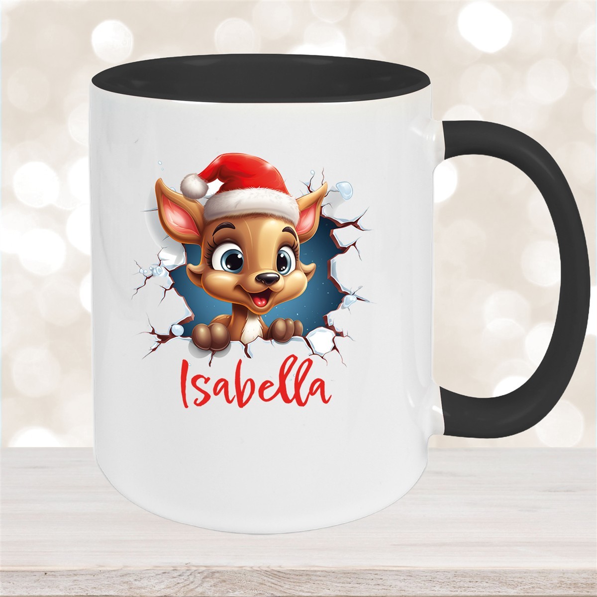 Tasse Wunschname Christmas Rentier #1 Keramik Kinderbecher versch. Farben