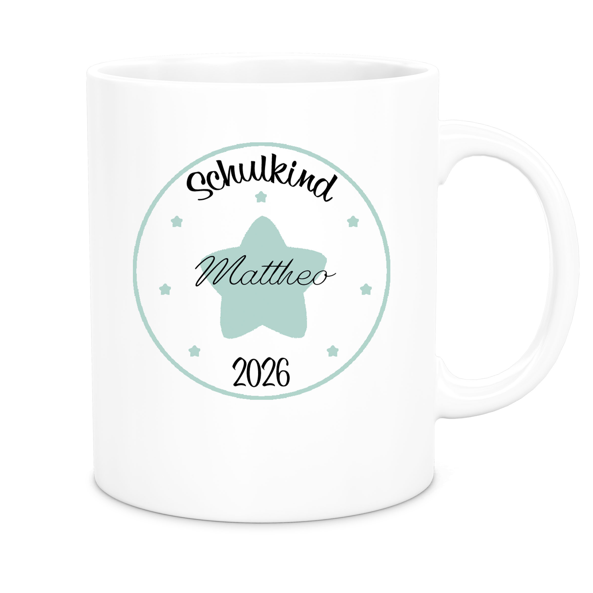 Tasse Schulkind 01 Wunschname Keramik Kinderbecher Personalisiert versch. Farben