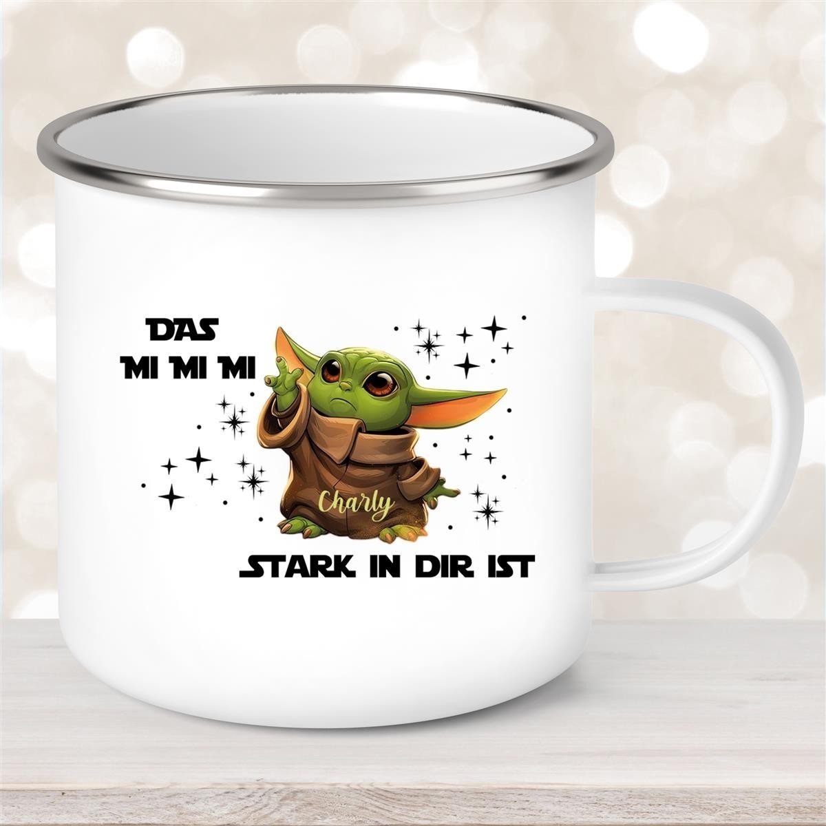 Tasse Wunschname Baby-Yoda #1 Emaille Kinderbecher personalisiert Tasse Wunschname Baby-Yoda #1 Emaille Kinderbecher personalisiert