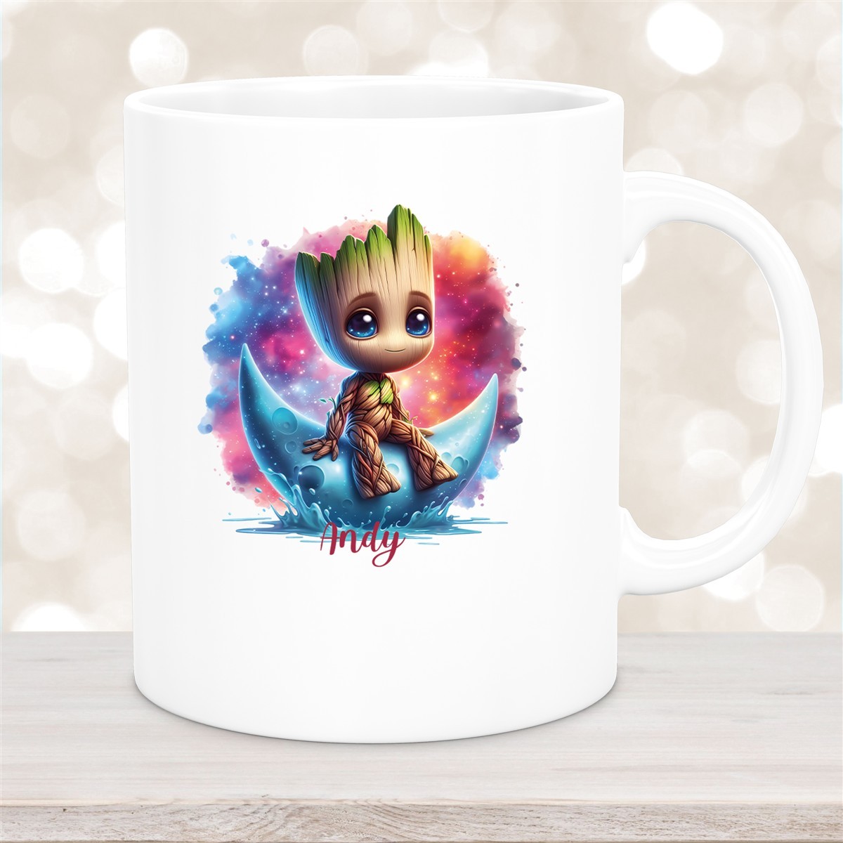 Tasse Wunschname Baby-Groot #7 Keramik Kinderbecher personalisiert Weiß