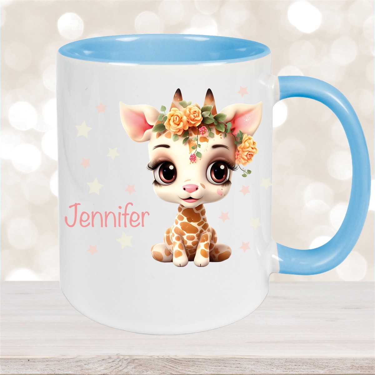 Tasse Wunschname Giraffe #1 Keramik Kinderbecher versch. Farben