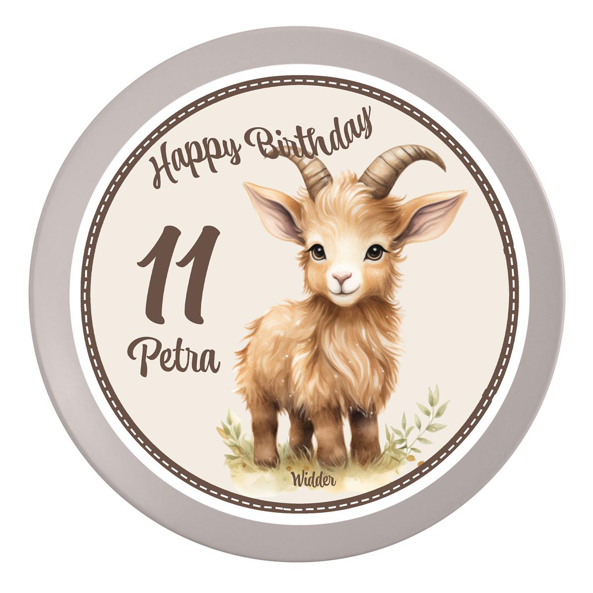 Tortenaufleger Geburtstag Sternzeichen Widder #1 Name & Zahl (20cm) Fondant Papier