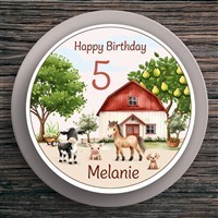 Tortenaufleger Geburtstag Bauernhof #3 Name & Zahl (20cm) Fondant Papier 