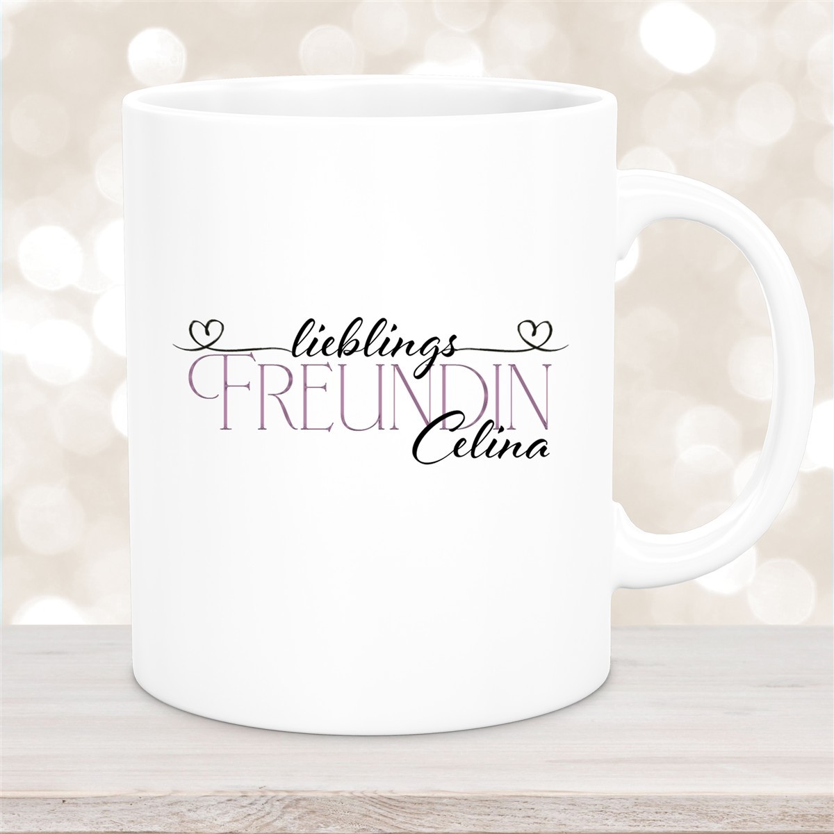 Tasse Wunschname Lieblings-Freundin #1 personalisiert Keramik Becher Weiß